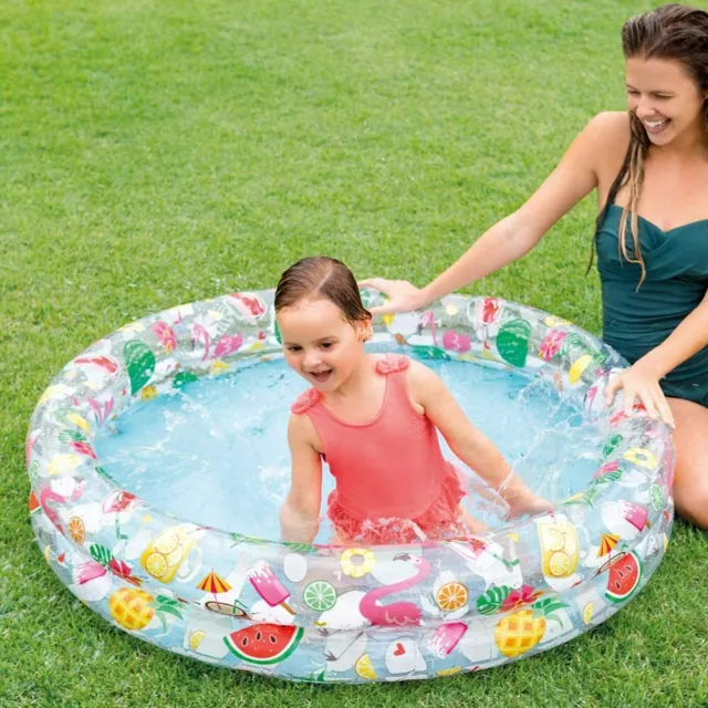 Intex Inflatable Fruity Kiddie 2 Ring Circles Swimming Pool (48" X 10") 59421EP