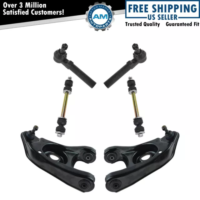 Front Steering & Suspension Kit Control Arms Sway links Tie Rods 6pc New