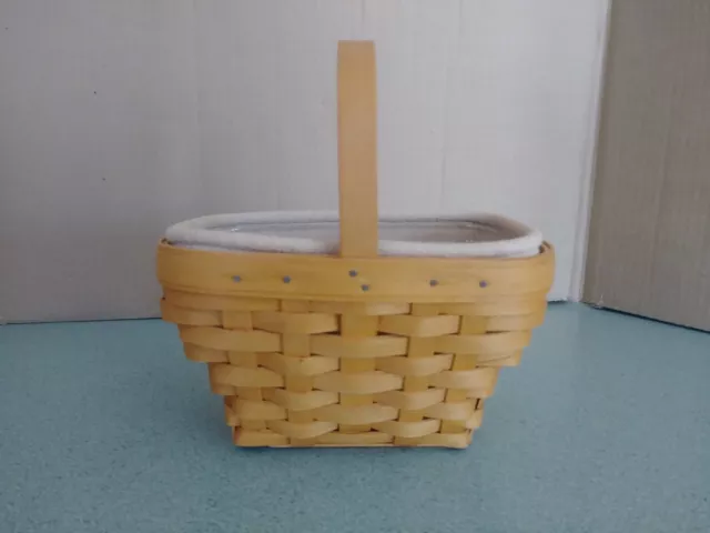 Longaberger Small Comforts basket with oatmeal liner and protector EUC