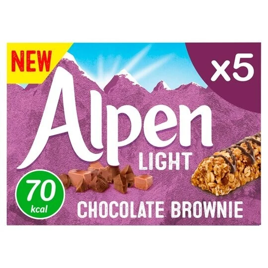 4 Scatole x 5 Barre Alpi Leggero Brownie Sapore 95G