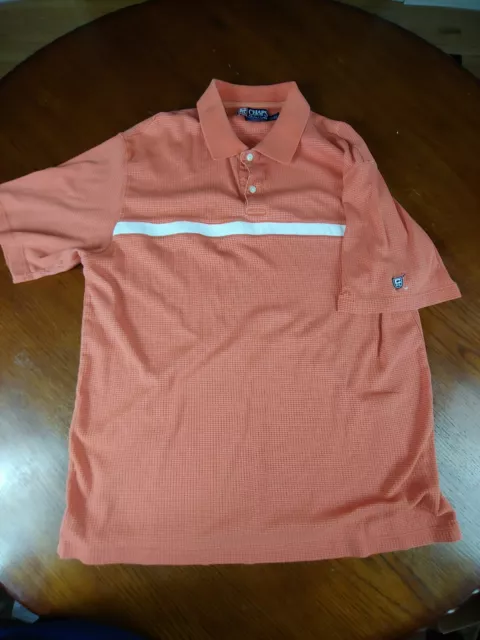 Ralph Lauren Chaps Polo Shirt Rugby Mens Sz XL Stripe Casual Cotton Orange