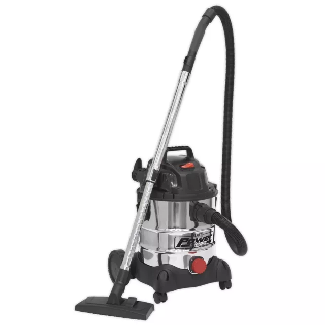 SEALEY PC200SD Vacuum Cleaner Industrial Wet & Dry 20ltr 1250W Stainless Drum