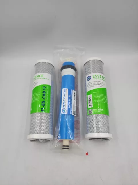 Filtros de agua de membrana de ósmosis de agua APEC MEM-ES-50 y 2x gasolina FI-ES-CAB10