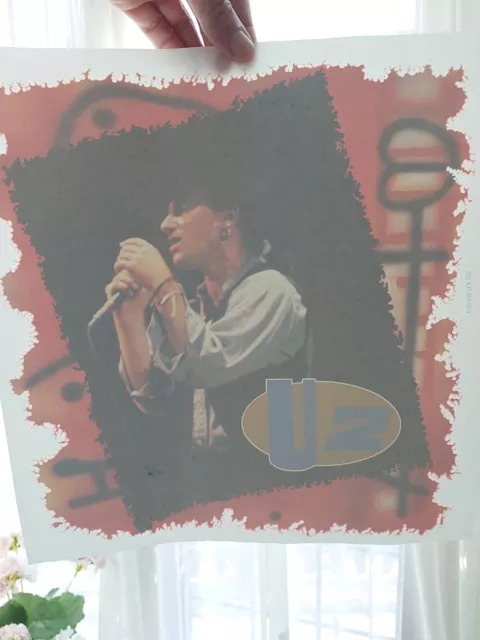 U2 Bono Vintage T-shirt transfer Genuine Original Rare 1990s Iron On