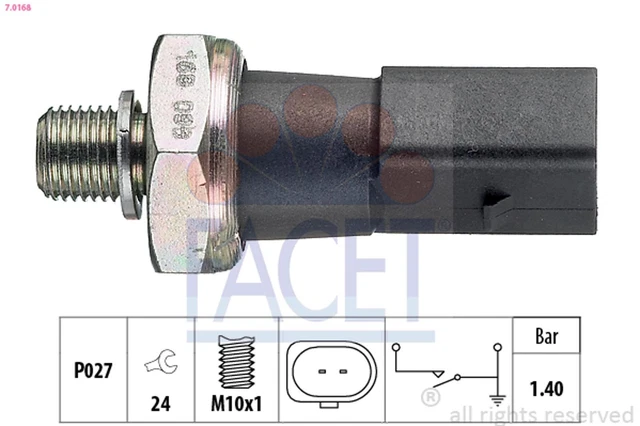 Interruttore pressione olio Made in Italy - OE Equivalent FACET 7.0168 per AUDI SKODA A6 TT