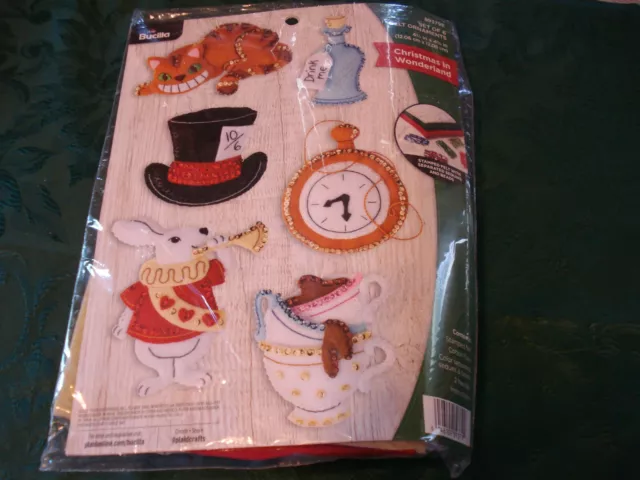 Bucilla Felt Applique Kit- Christmas in Wonderland Ornaments- Unopened