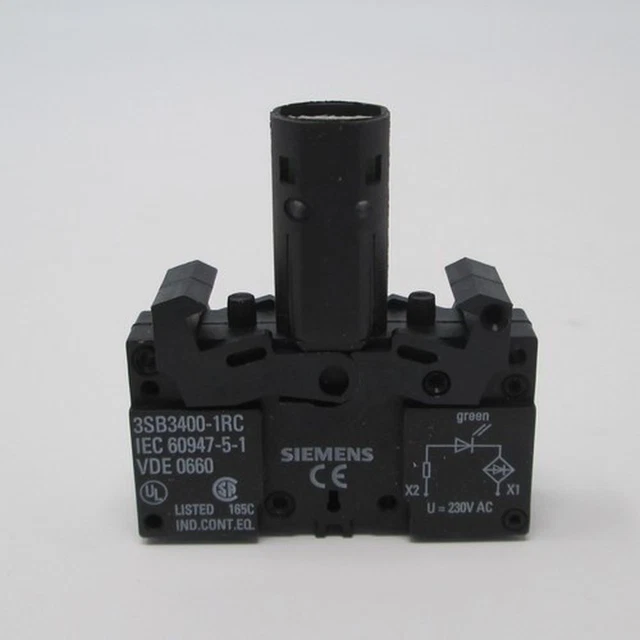 NEW FOR SIEMENS 3SB3400-1RC W/ Pilot Light Green QTY:1
