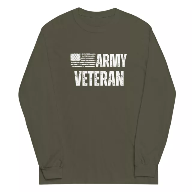 Army Veteran Men’s Crew Neck Long Sleeve Shirt