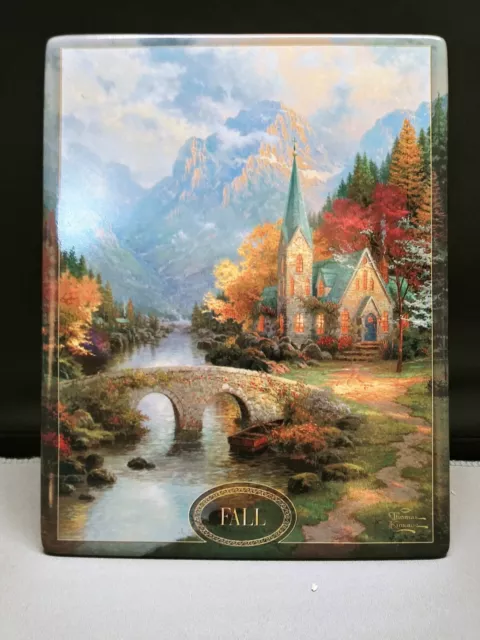 Thomas Kinkade Set of 4 Collector's tiles Seasons Of Reflection WITH COA