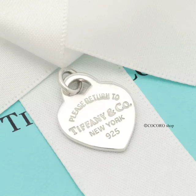 Tiffany & Co. Return to Small Heart Tag Charm Sterling Silver 925 w/Pouch