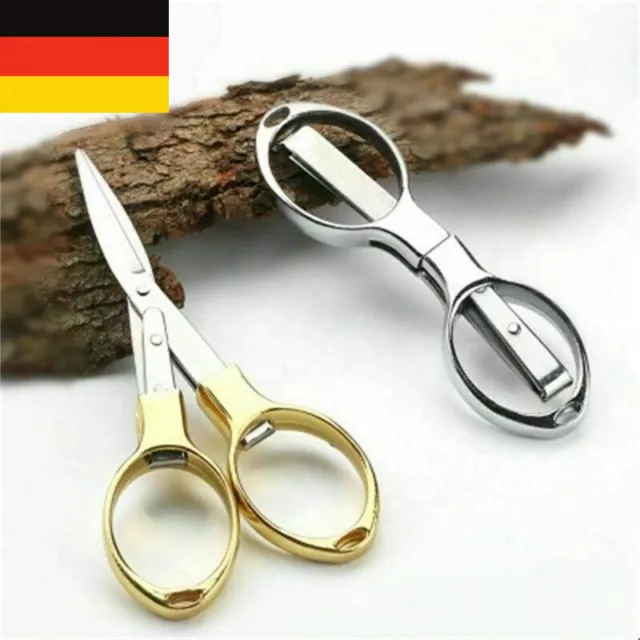 Klappbare Camping-Edelstahlschere Schlüsselanhänger Angelschere Mini Cutter - DE