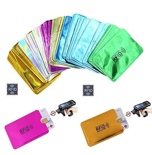 RFID Blocking Sleeves -60 Credit Card Protector Sleeves Identity Theft Protector