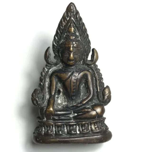Pra Phuttha Chinnarath Thai Temple BUDDHA Luck Amulet Charm Pendant Brass Statue