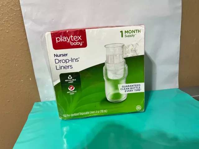 Playtex Nurser Drop in Liners Disposable Bottle 4oz 150 Ct. New Sealed