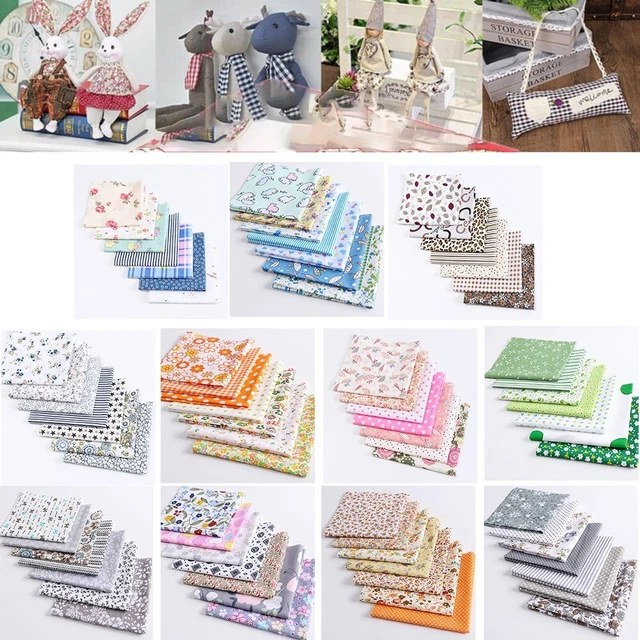 Bunte gemischte Muster Steppen Baumwolle Stoff Set 7-teilig für kreative zum Se