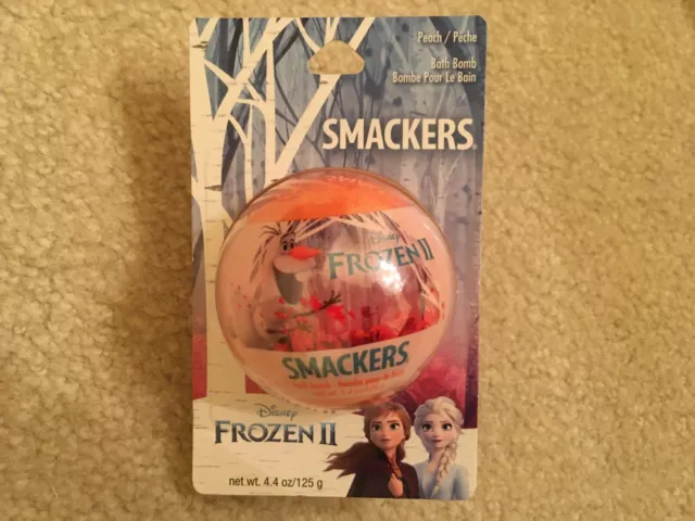 BRAND NEW SEALED Smackers Disney Frozen II Olaf Peach Bath Bomb 4.4 oz.