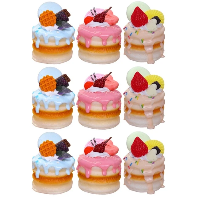 BestAlice 6 modelli di cupcake finti, simulazione realistica di torte di frutta finte, cupcake realistici per casa e matrimoni