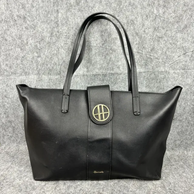 Harrods Belgravia Black Large Tote Shoulder Logo Shopping Casual Bag