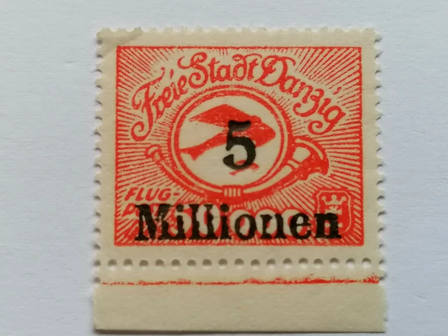 Briefmarke Freie Stadt Danzig Flugpost 5 Millionen Michel 180? postfrisch (A62)