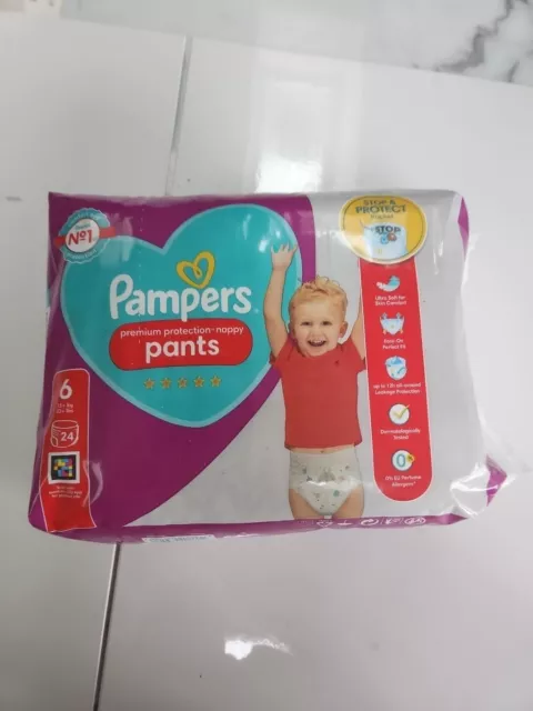 Pampers Premium Protection Nappy Pants, Size 6 (15kg+) Essential Pack 24 pack