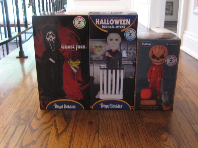 Royal Bobbles lot Halloween Michael Myers Scream Trick R Treat Sam Bobbleheads