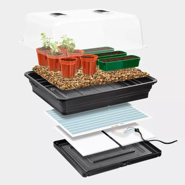 Stewart Essentials Heated Electric Propagator 52cm -  Seeds, Cuttings, Propagate