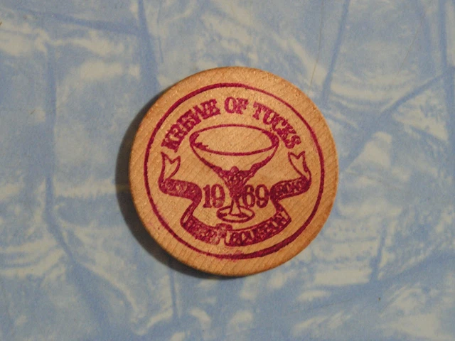 Vintage Wooden Nickel Krewe of Tucks 1969 Tucks Saves the Day 2015 Coin Token