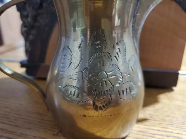 Vintage Traditional Islamic Brass Dallah Coffee Tea Pot Saudi Arabia 7 1/4"H 2