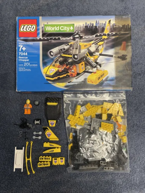 LEGO World City 7044 Rescue Chopper 97.07% Complete W/Box
