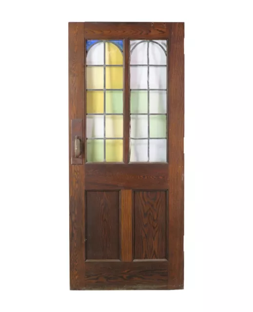 Roman Arch Stained Glass Lites Oak Door 83.75 x 36