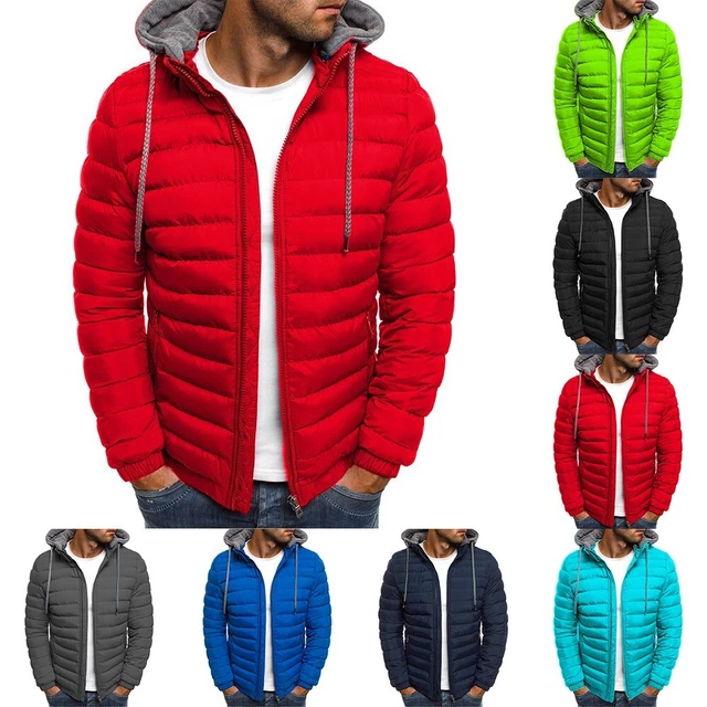 Uomo Cappotto Moda Anatra Piumino Inverno Ultralight con Cappuccio Ripiegabile