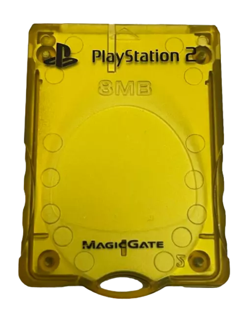 Tabbed Yellow Magic Gate PS2 Memory Card PlayStation 2 8MB