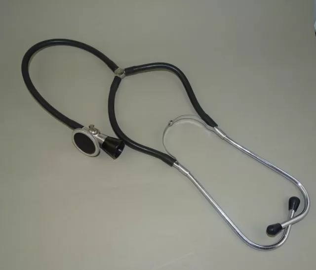 Vintage Doctor Stethoscope w/Metal Parts and Black Tubes Polska Patent Nr.19486