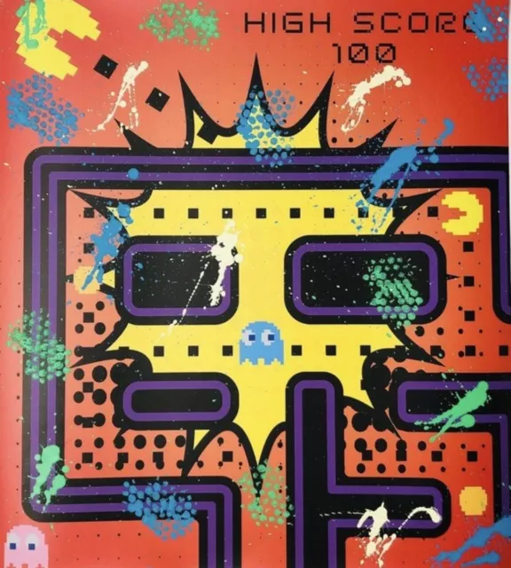 NOBLE$$ (1990) - Game. pac-man . arcade. pintura. litografia. arte .