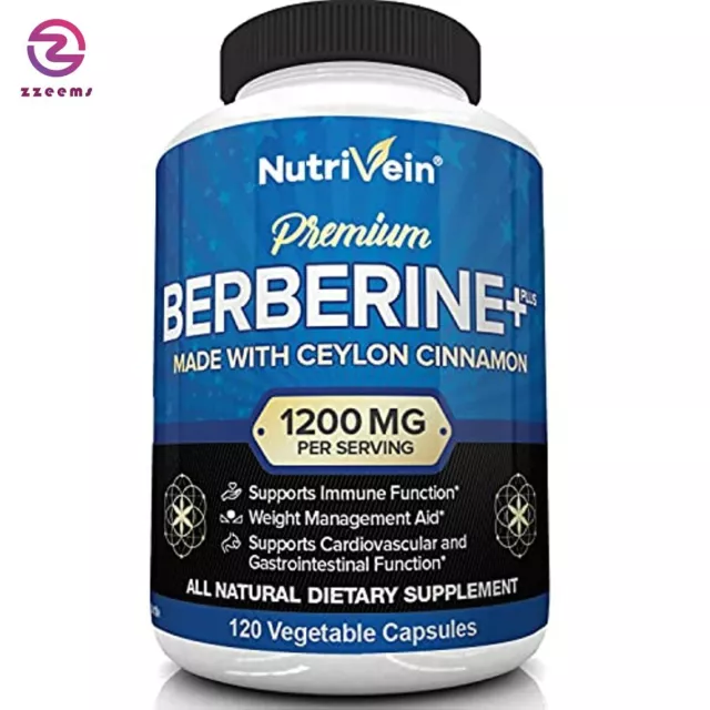 Nutrivein Premium berberina HCL 1200 mg Plus canela orgánica de Ceilán - 120 cápsulas