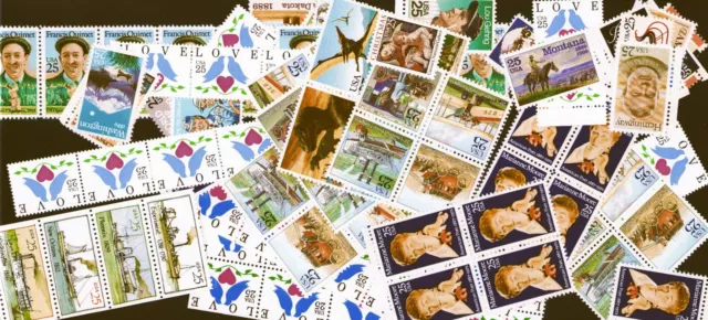 US. Discount Postage 100 25¢ Stamps Face Value $25.00 Love Mix