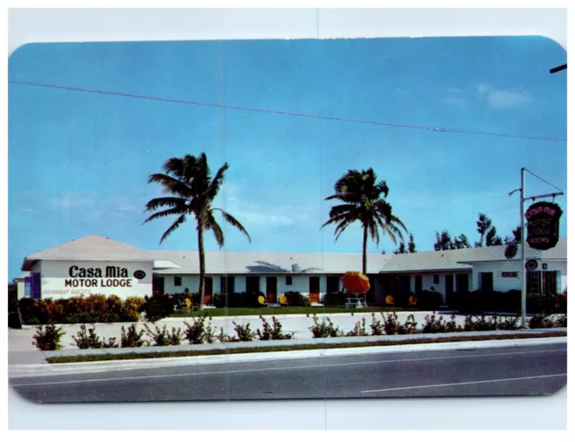 Riviera Beach Florida, Casa Mia Motor Lodge, US#1 & Silverbeach Rd. Postcard Adv