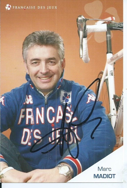CYCLISME carte cycliste MARC MADIOT équipe TOSHIBA 1990 Signée