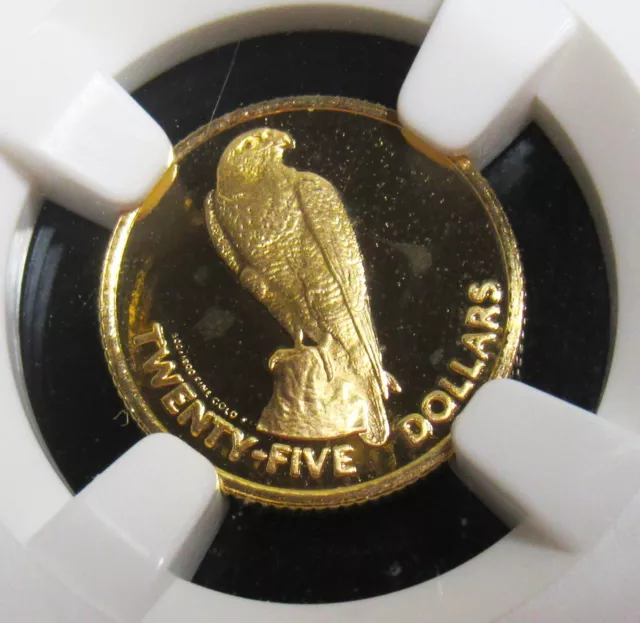 British Virgin Islands: gold Proof 25 Dollars 1984-FM, PF69 UC NGC. Mintage 97.