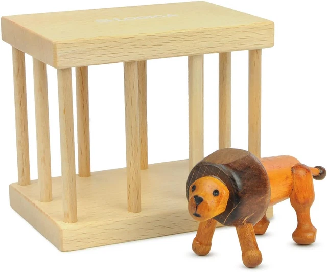 LOGICA GIOCHI ART. Leone in Gabbia - Rompicapo in Legno - Difficoltà 4/