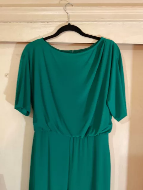 Vince Camuto SAINT PATRICK HUNTER GREEN Jumpsuit Size 6 Flare Legs Split Sleeves 3