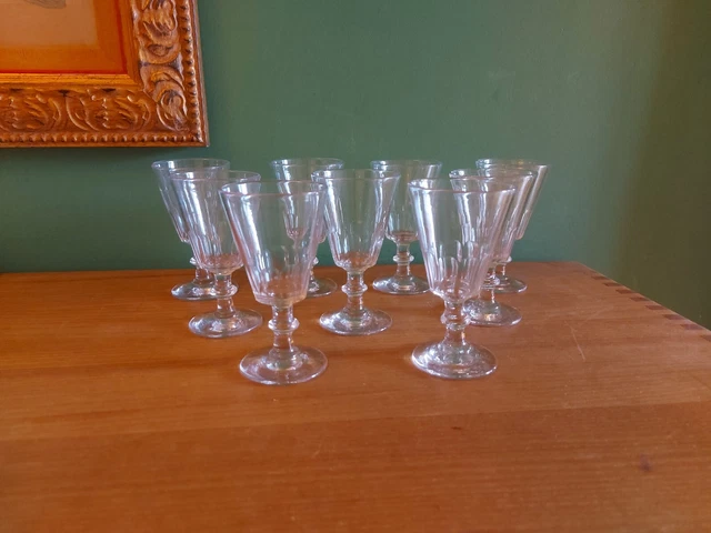 9 Verres A Vin Blanc , Porto En Cristal ( Baccarat ? )