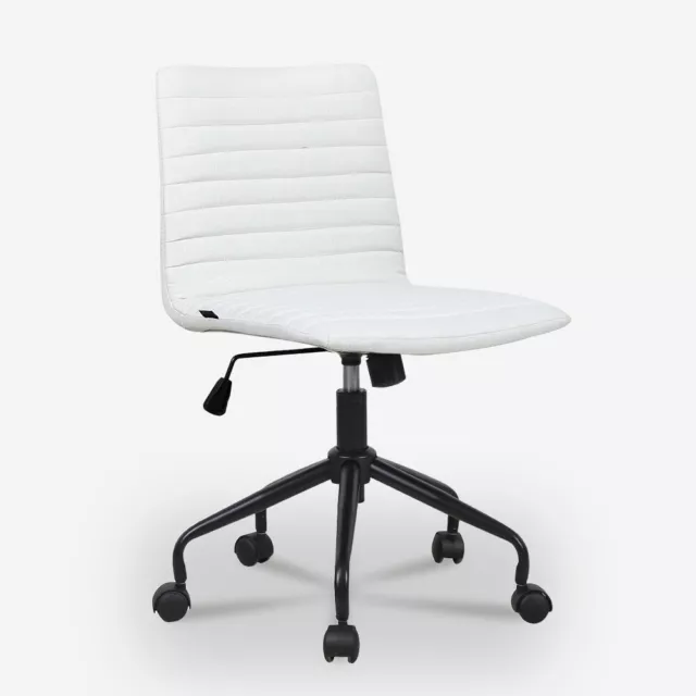 Silla de oficina de diseño regulable ergonómica tejido blanco Zolder Light