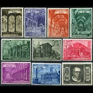 Vatican City #Mi149//Mi158 #Mi153C MNH CV€65.50 1949 Basilicas [122-131]