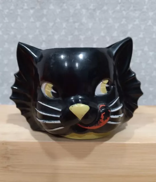 Vintage 1950's Ken- L- Ration Halloween Black Cat Plastic Cup Sugar Creamer