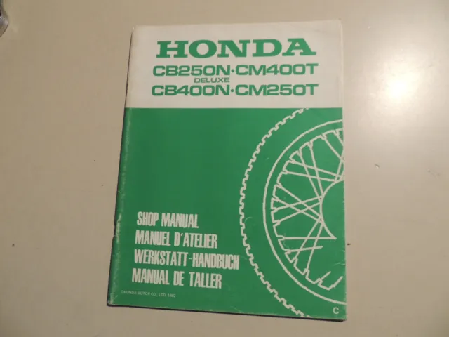 Honda CM 400 T CM250 T CB250 N CB400 N 1982 Werkstatthandbuch Ergänzug Heft