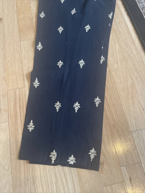NWT KHAADI Size 14 M -L Embroidered Trouser Pakistani Pant