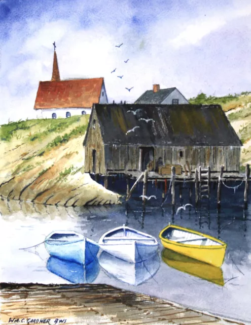 Peggy's Cove 2 Nova Scotia signed/numbered  11" x 14" watercolor print landscape 2