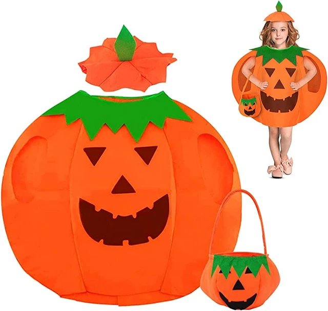 JOKILY costume di Halloween zucca bambini costume zucca bambini con cestino z