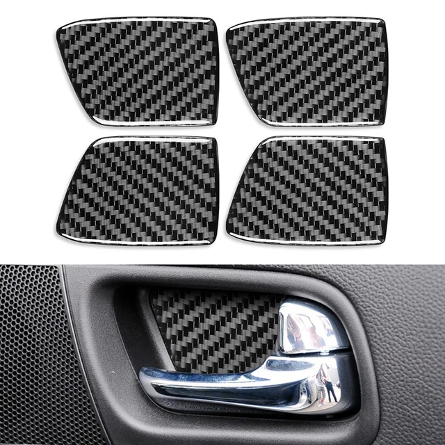 Bol Autocollant Bordure Carbone Fibre Porte Poignée 4 2007-2013 4X Noire